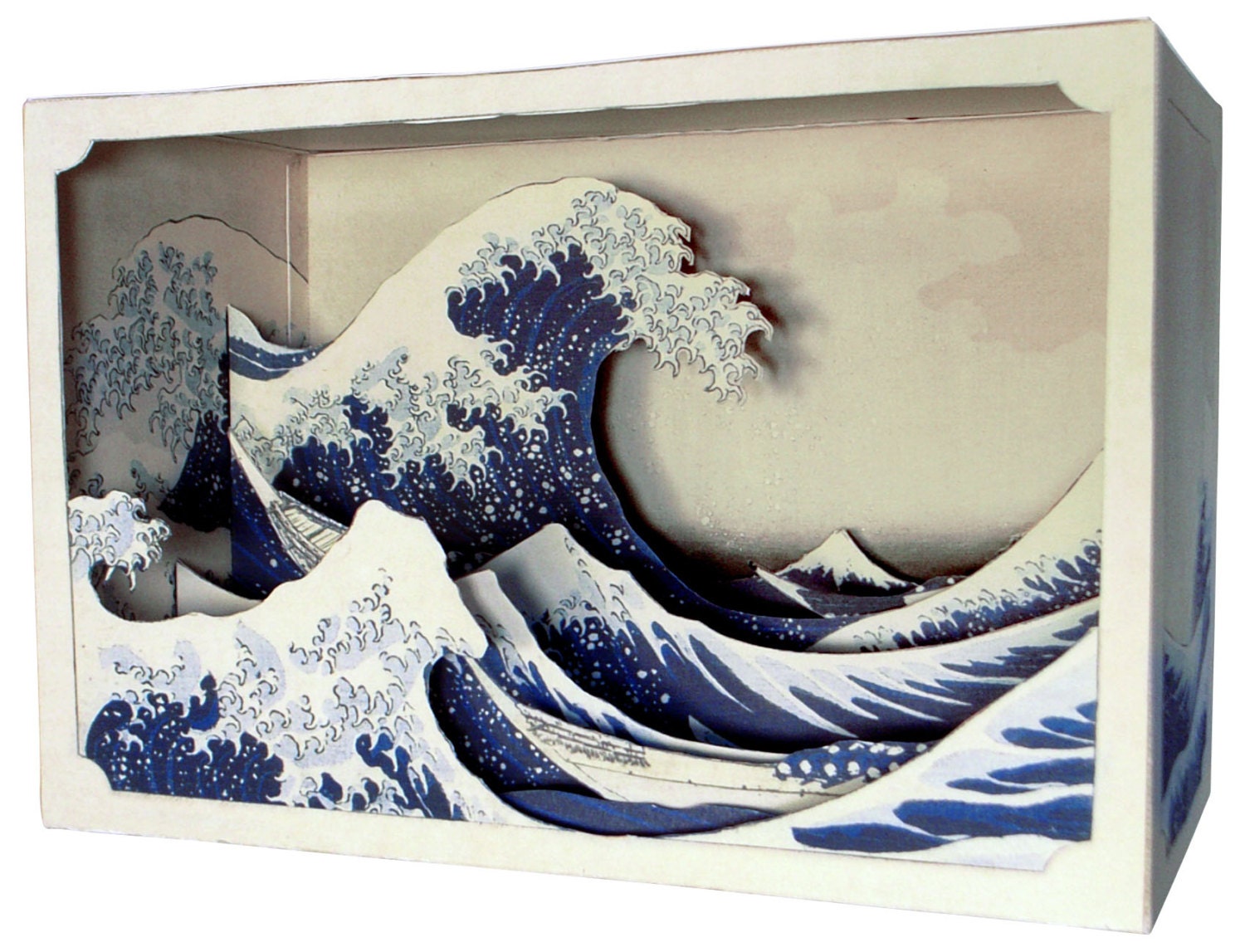 DIY Paper diorama hokusai The Great Wave off Kanagawa