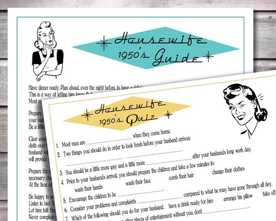 Bridal Shower Game 1950s Housewife Guide Retro