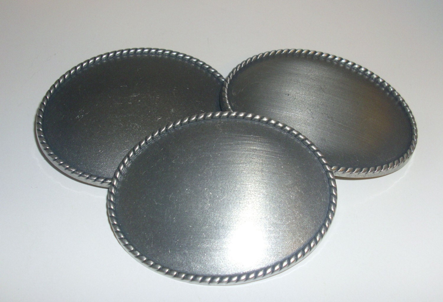 3 3.5 Oval Belt Buckle Blanks Antique Silver
