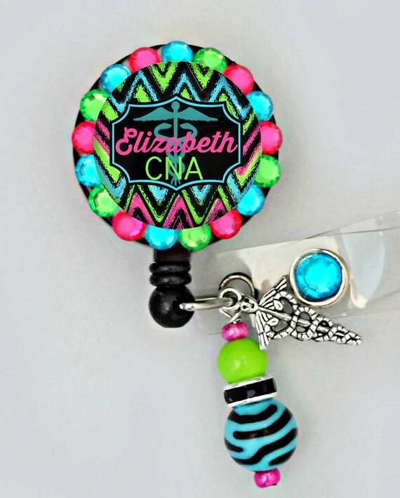 Neon colorful medical ID badge reel Personalized Can put