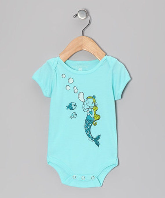 Mermaid Blowing Bubbles Baby Girl Bodysuit......REALLY CUTE