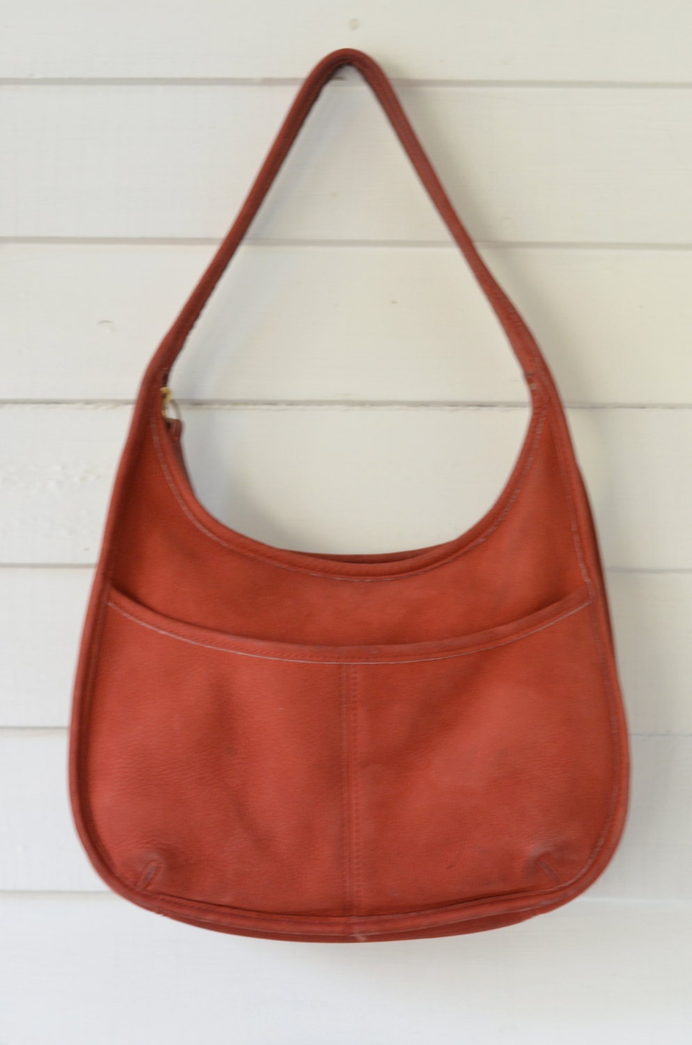 Soft Vintage COACH Sonoma Red Nubuc HOBO Style Handbag 4395