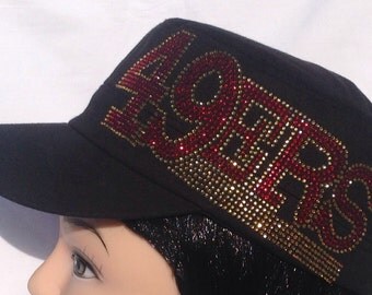 Rhinestone 49ers Military Hat Cap