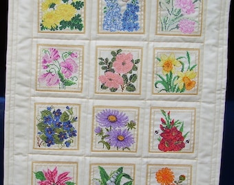 Cross Stitch Flower Quilt - mini