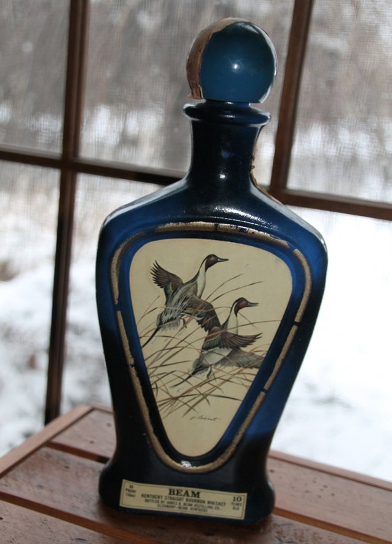 Vintage Jim Beam Wildlife Liquor Decanter with Duck Motif