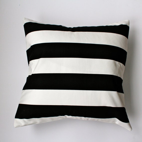 Items similar to Pillow cover Black & white stripe, ikea print, fits