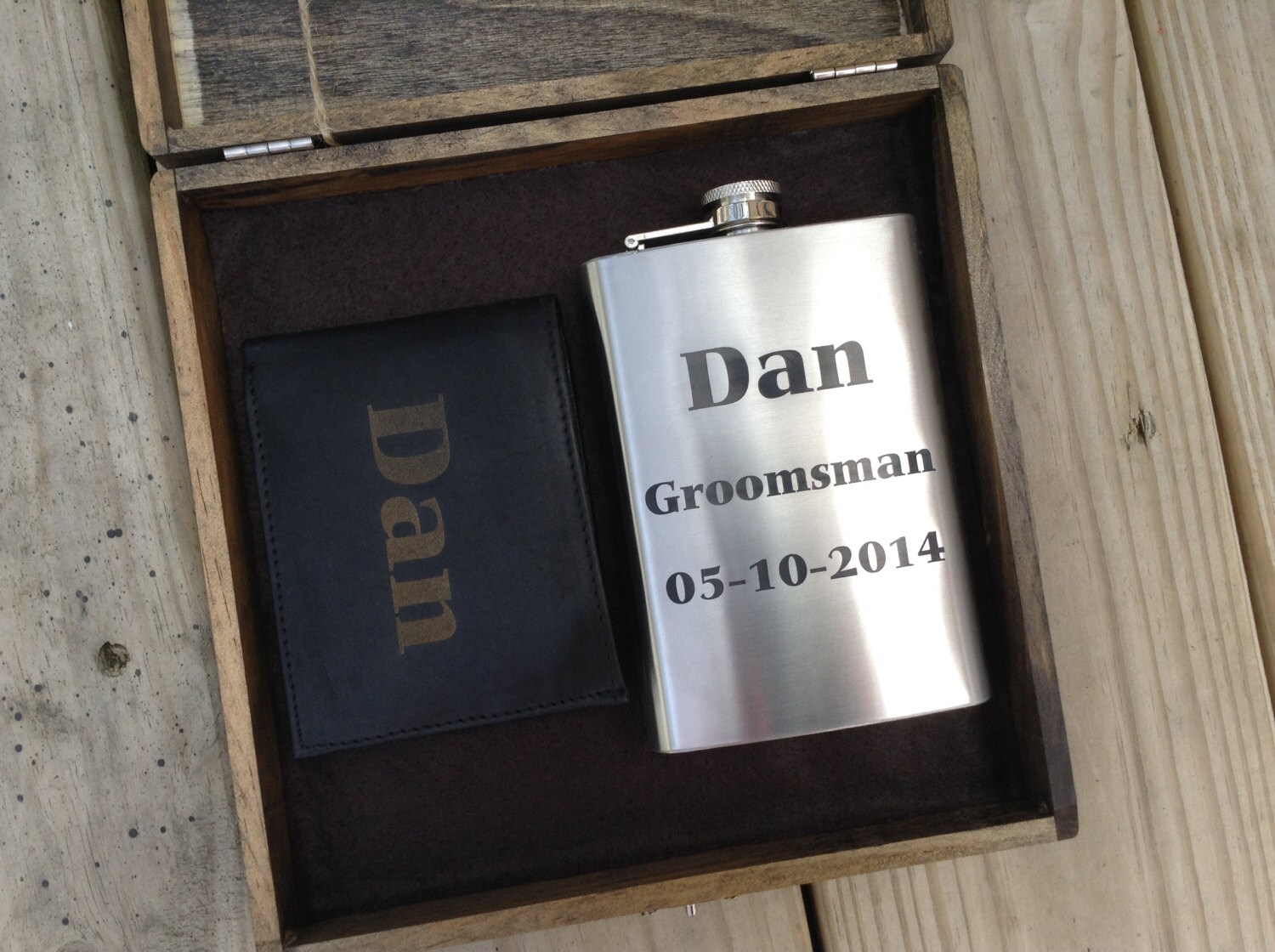 Deluxe Men's Gift Set of 5 Engraved Wooden by PaulyTurnerDesigns