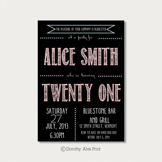 Etsy 21St Birthday Invitations 9