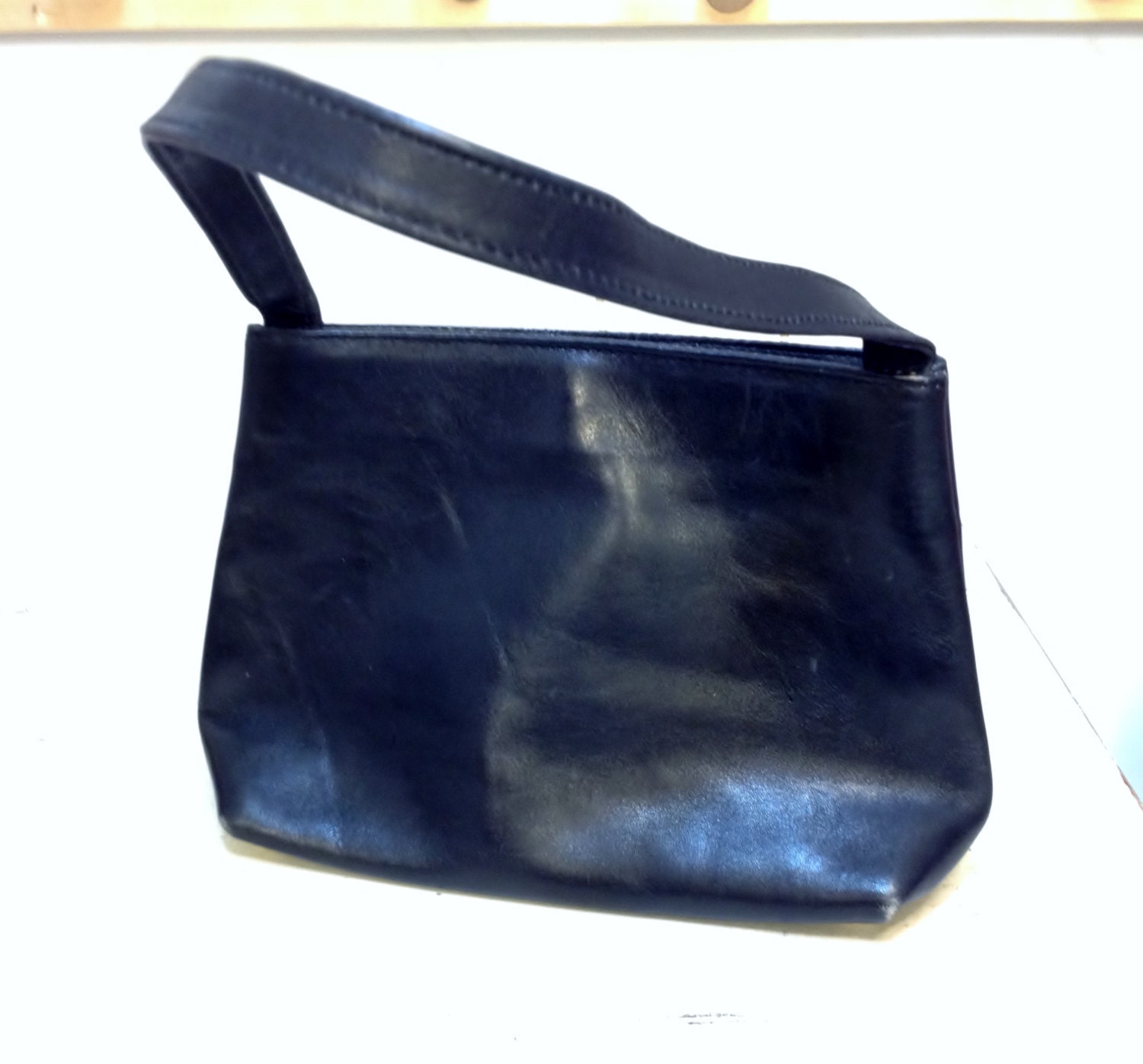 Vintage Buttery Soft Black Leather Handbag by by RetrosaurusRex