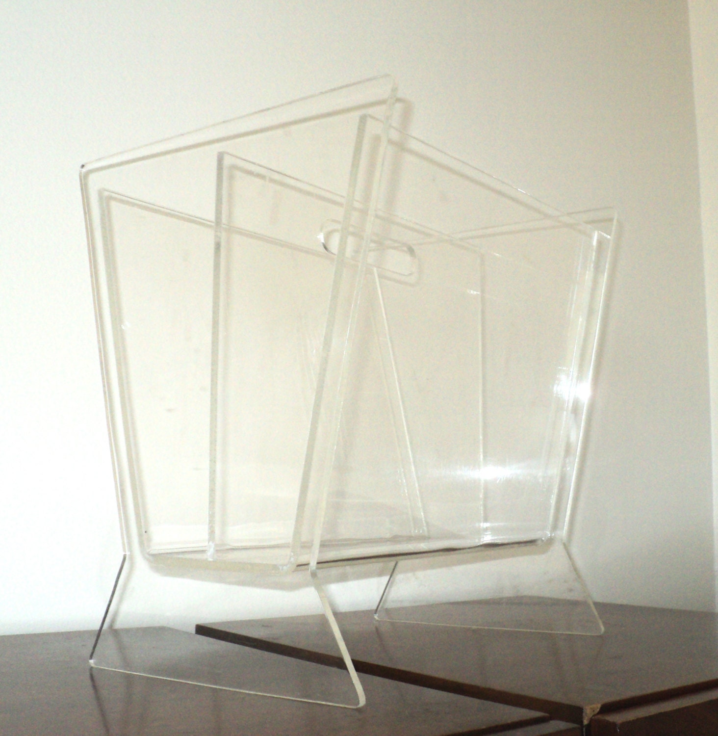 Vintage Lucite Magazine Rack
