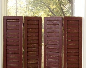 Plantation-style Primitive Beadboard Rustic Shutters