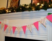 Paper Christmas Garland, Christmas Decoration, Pink Christmas Decoration, Paper Bunting Il_170x135