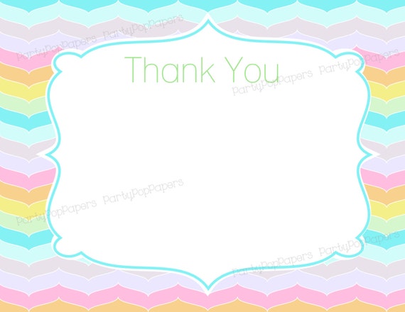 Rainbow Waves Printable Thank You Card