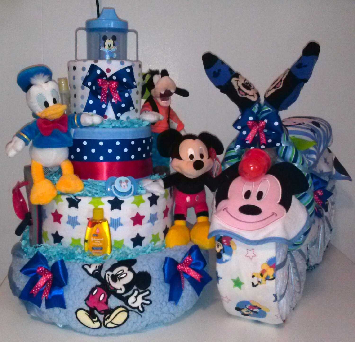 Disney Diaper Cake Motorcycle Mickey and Minnie Mouse design