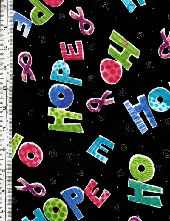 Flannel Hope Fabric by Joann Fabrics Black with by julies5150world