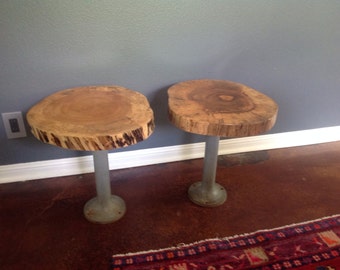 Spalted maple live edge round side/end tables
