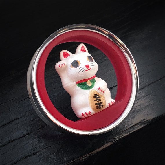  Lucky  Cat  Plugs 3D  printed  Maneki Neko Tunnels by OjingoStudio