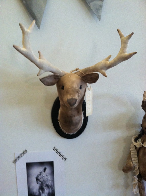 stuffed deer head wall mount