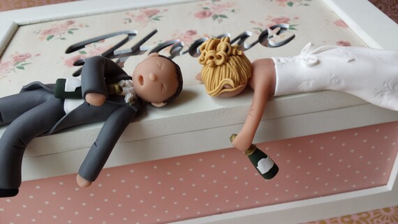  Drunk  Bride  Groom  Wedding  Cake  Topper  Personalised