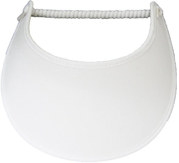 Foam sun visor. WHITE visor with fabric by SunVisorsGaloreEtc