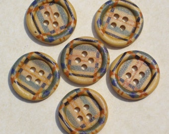 Vintage Brown Wooden Buttons – 2-Hole Flat Back – 7 Sizes From 10mm To 23mm (Pack)-914119