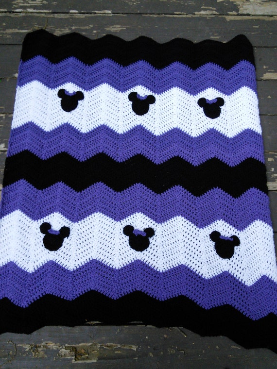 Purple Black and White Minnie Mickey Mouse Crochet Baby