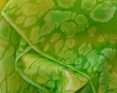 Luscious Lemon Lime Hand Painted Silk Scarf, 8x54 Silk Scarf, Yellow Lime Green Silk Scarf, Gifts for Her