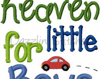Thank Heaven for Little Boys Embroidery Design Digital Instant Download 4x4, 5x7 and 6x10