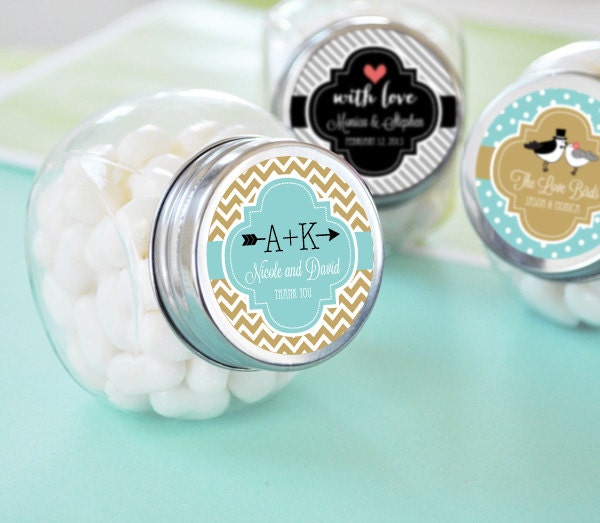 Wedding Candy Jars Personalized Wedding Favor Jars by ModParty