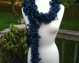 Hand Knit Ruffled Scarf