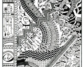 Popular items for original zentangle on Etsy