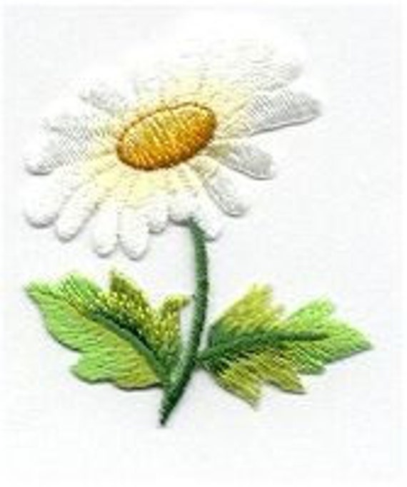 DAISY Stem Applique Iron or Sew On Patch by CedarCreekPatchShop