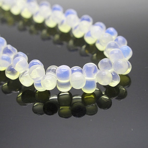 Peanut Opal beads clear white opal beads 16 by SuperBeadsSupplier