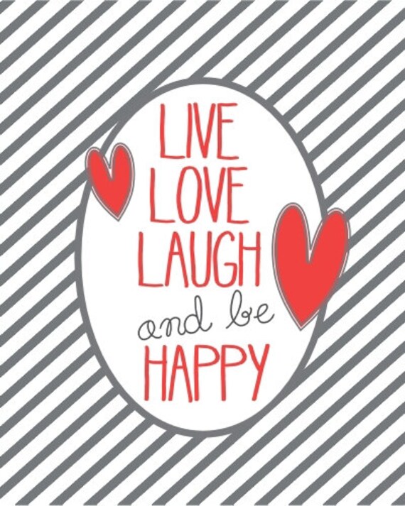 Printable Art Print Live Love Laugh and be by Pinkowlpartydesign