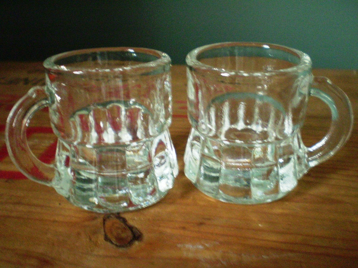 Mini Beer Mug Shot Glasses Clear Glass Set by WhiteheadandLongley