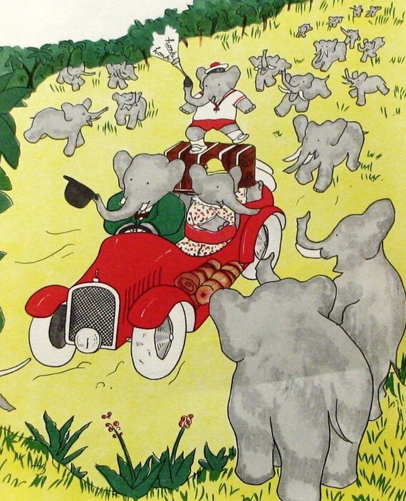 Nursery Wall Art Babar the Elephant Music in a by