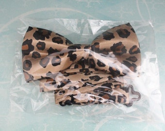 mens leopard bow tie
