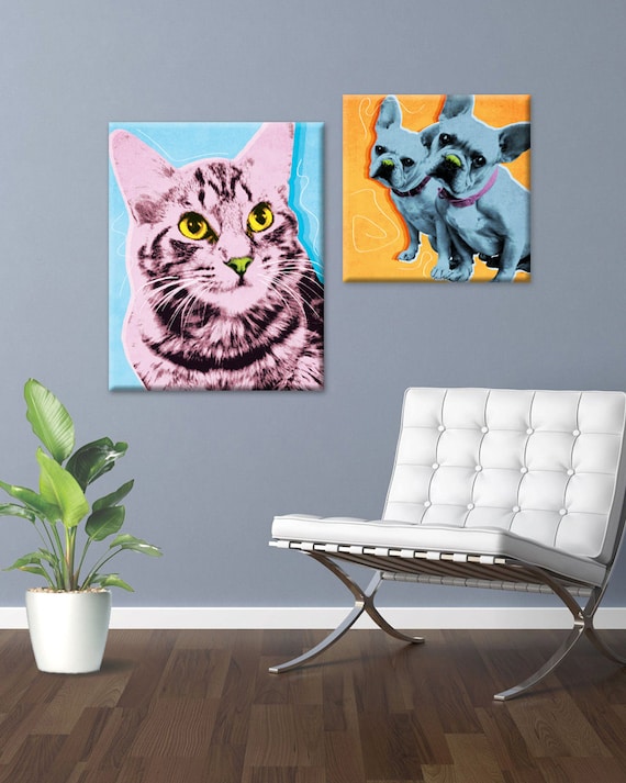 Items similar to Custom Pop Art Pet Portrait CANVAS Print