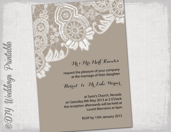 Taupe Wedding Invitations 4