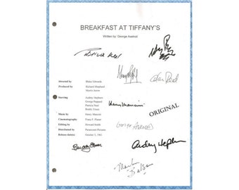 Breakfast At Tiffany's Movie Signed Script Screenplay Autographed Audrey Hepburn, George Peppard, Patricia Neal, Buddy Ebsen