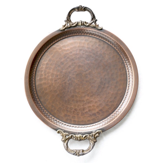 Handmade Copper Tray with Brass Handle by LuxuryHouseware on Etsy