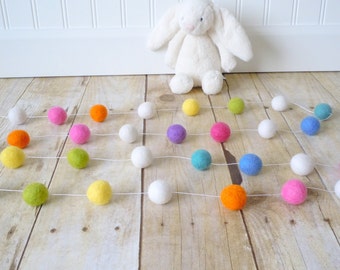 pom garland pom cashmere Pom Wool Garland, Baby Decor, Garland, Garland, Pom Nursery Ball Felt