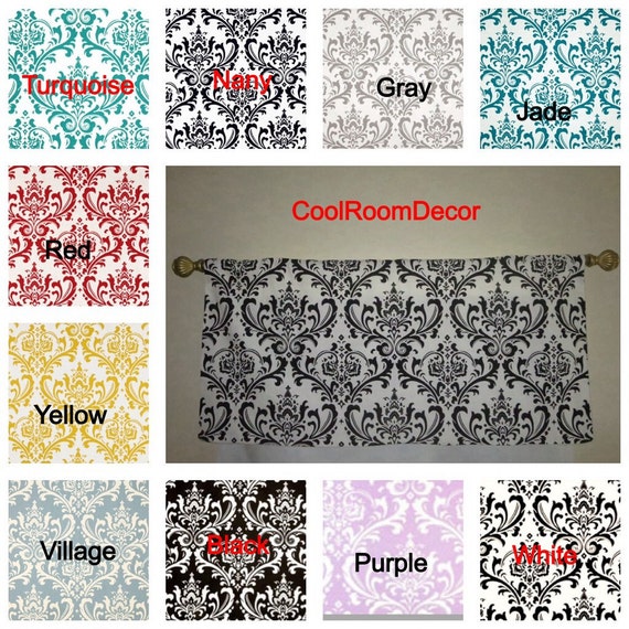 Black and white window valance lined window by CoolRoomDecor