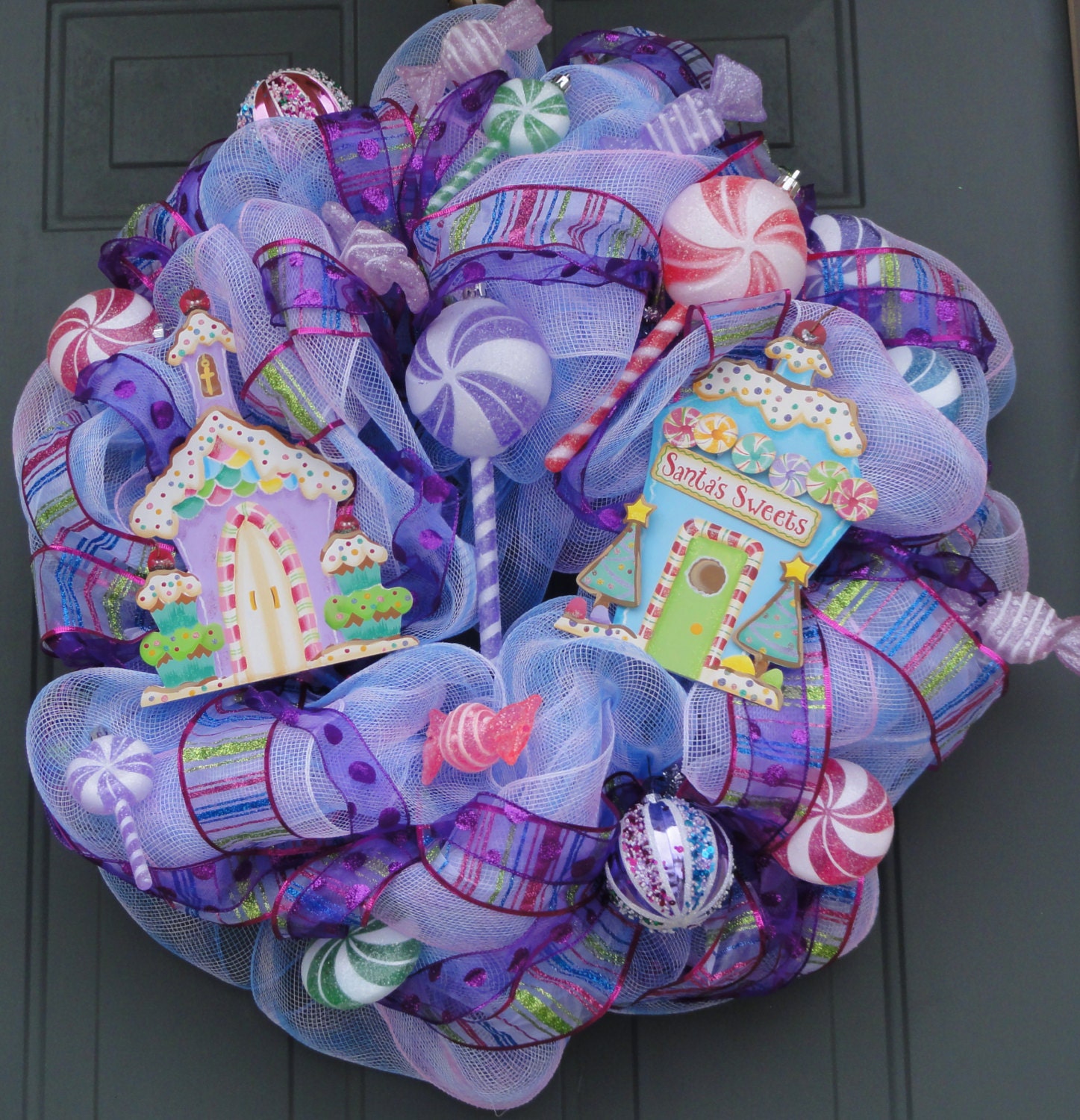 Whimsical Wreath, Santa's Sweets Wreath, Christmas Wreath, Winter Wreath