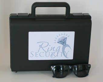 Silver Ring Security Briefcase with Sunglasses -- Ring Bearer Gift, Ring Bearer Box Pillow Alternative