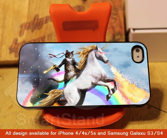 Cat Riding Unicorn with Gun Design for iPhone by 