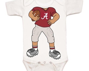 Alabama Crimson Tide Heads Up! Football Player Baby Bodysuit