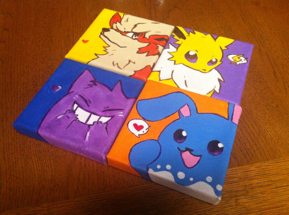 Customized Pokemon Painting x 4