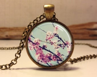Cherry Blossom necklace. Cherry Blossom art pendant jewelry(Cherry #2)