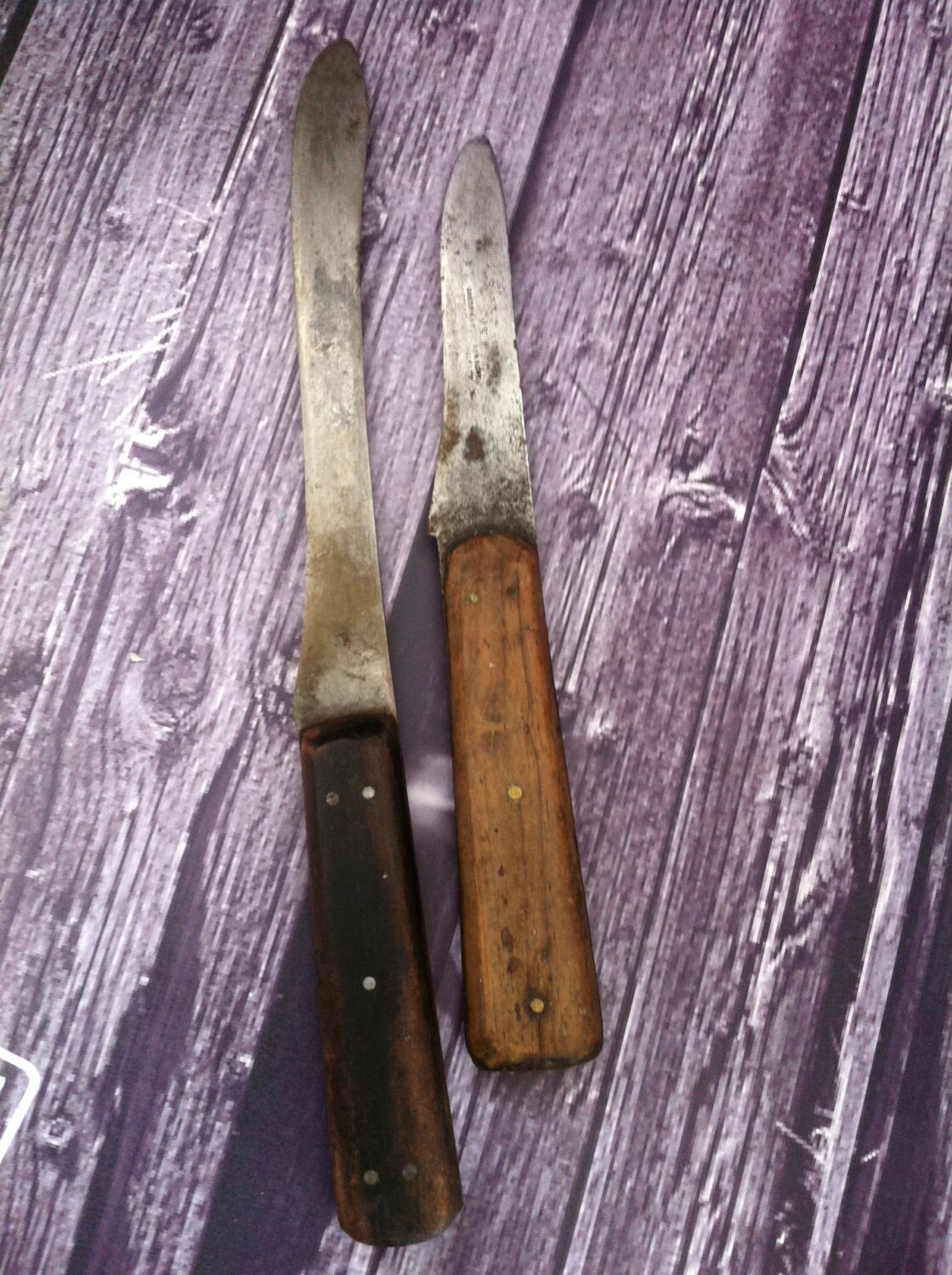 Antique kitchen knives lot of 2 rustic primitive by candyzown